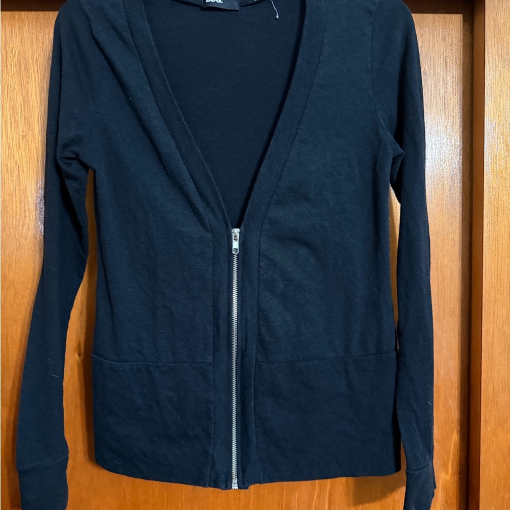 BDG Black Zip-Up Cardigan